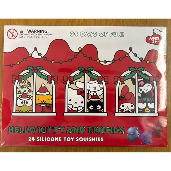 HELLO KITTY AND FRIENDS Advent Calendar 24 Days of Fun Silicone Toy‎ Squishies - Picture 1 of 5